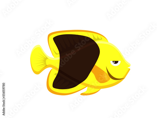 Cute fish vector illustration icons set. Tropical fish, sea fish, aquarium fish