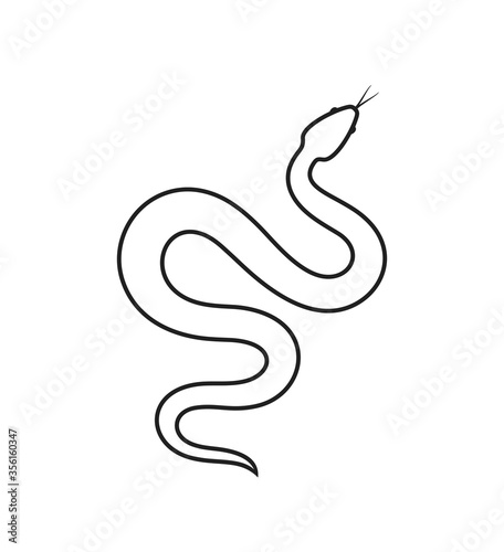 Snake outline. Isolated snake on white background