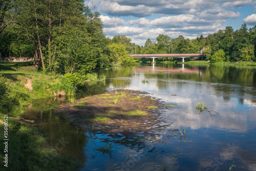 Obraz na płótnie Bridge over the Pilica river in Inowlodz, Lodzkie, Poland w salonie