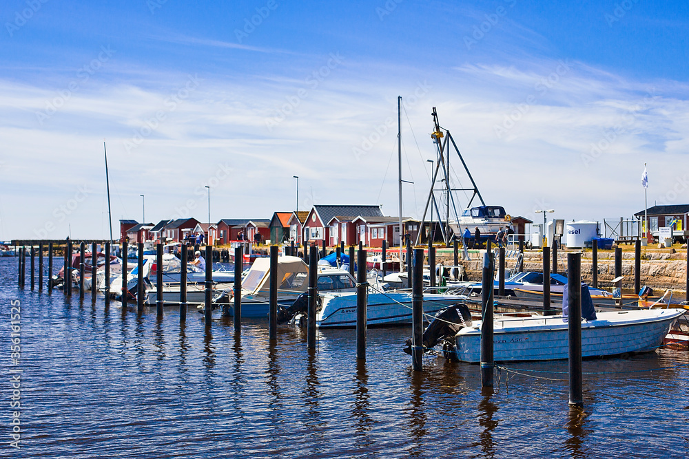 Hafen von Gislöv in Schweden mit Booten