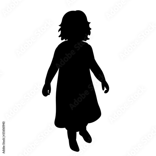 black silhouette of a little girl
