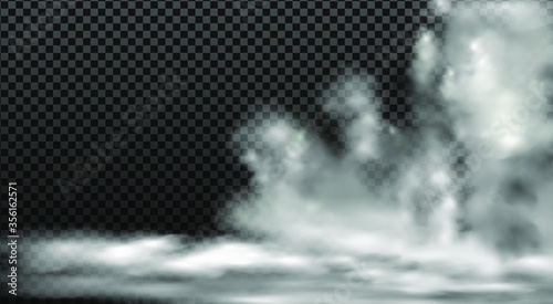 White vector cloudiness ,fog or smoke on dark checkered background.Cloudy sky or smog over the city.Vector illustration.