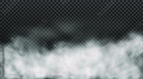 White vector cloudiness ,fog or smoke on dark checkered background.Cloudy sky or smog over the city.Vector illustration.