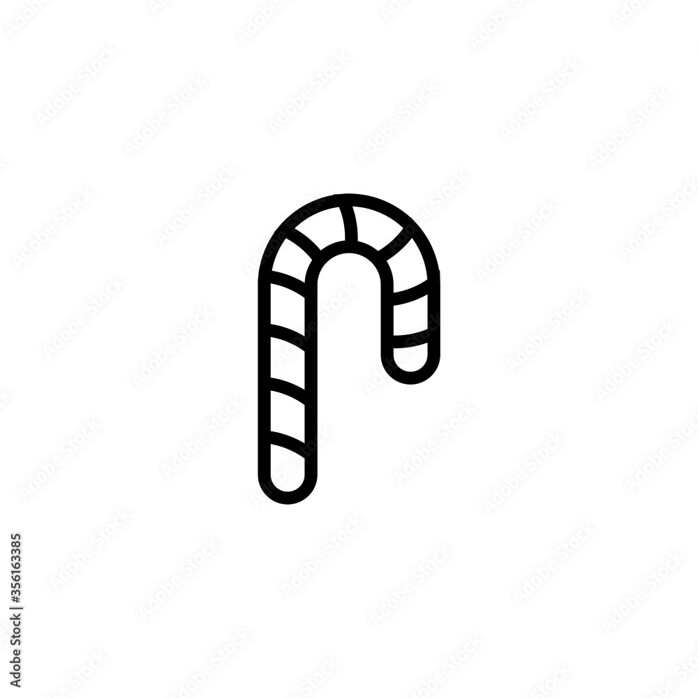 Christmas candy sticks vector icon in linear, outline icon isolated on white background Christmas candy sticks vector icon in linear, outline icon isolated on white background