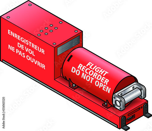 A black box flight data recorder.