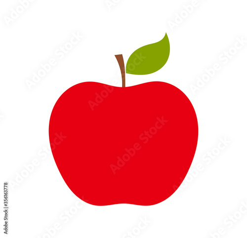 Red apple with leaf icon.