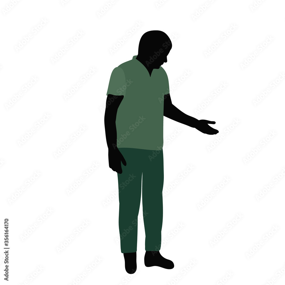 silhouette of a man in colored clothes