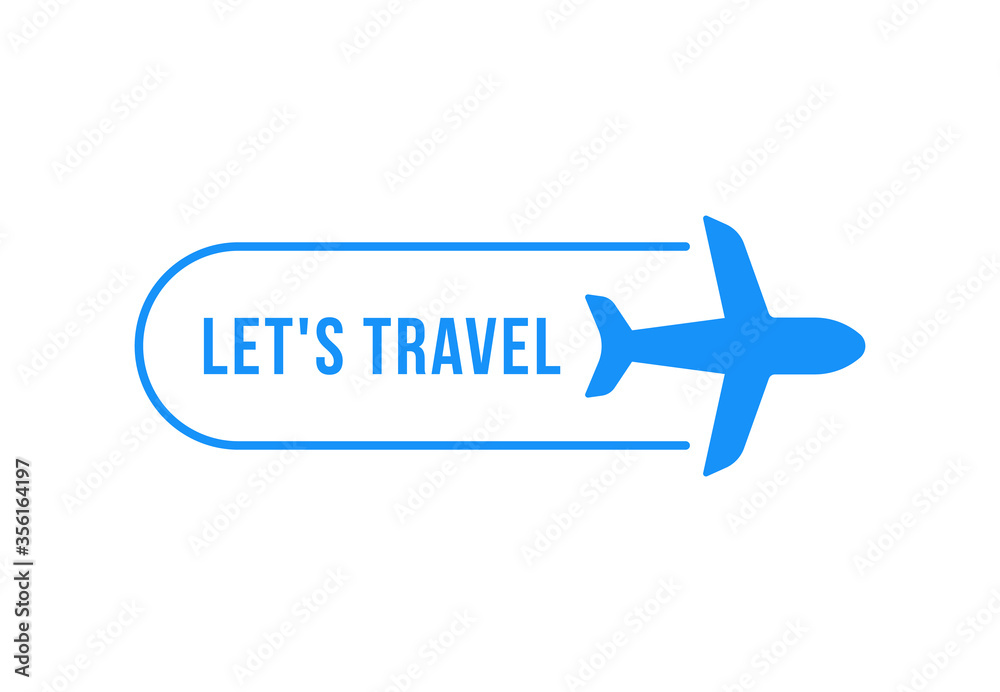 blue plane like simple lets travel icon