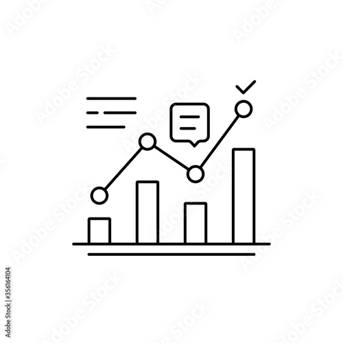 thin line positive analytics like kpi icon