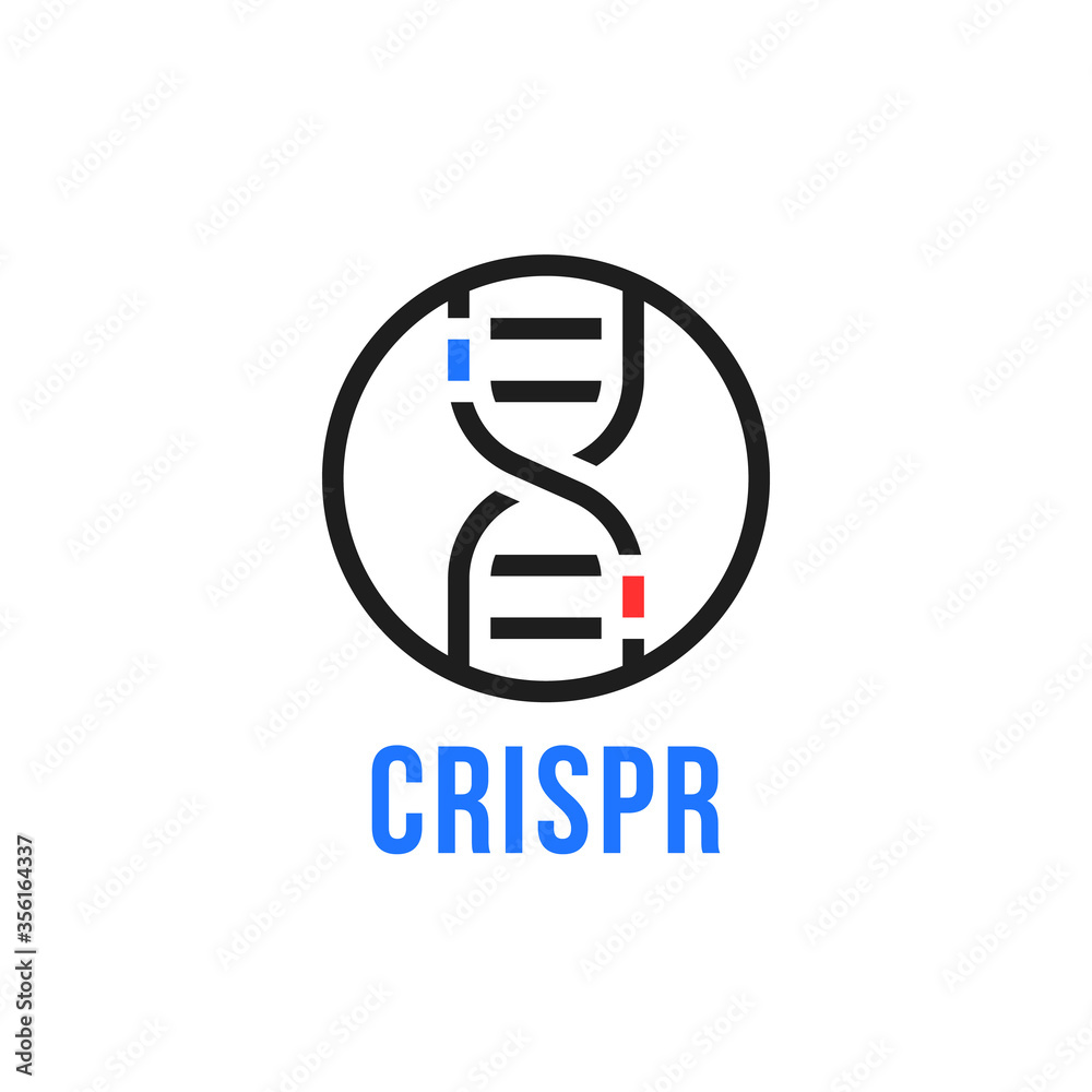 Fototapeta premium linear round human genome editing logo