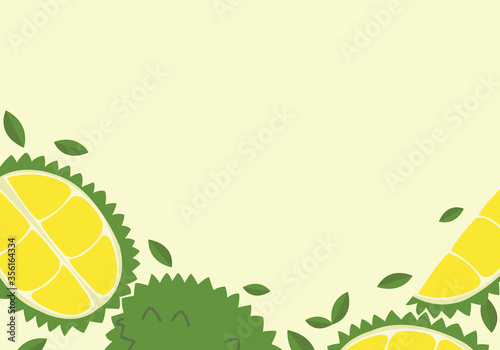 banner durian with yellow and green color