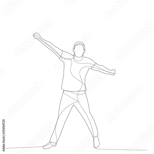 vector, on a white background, line drawing man, guy sketch