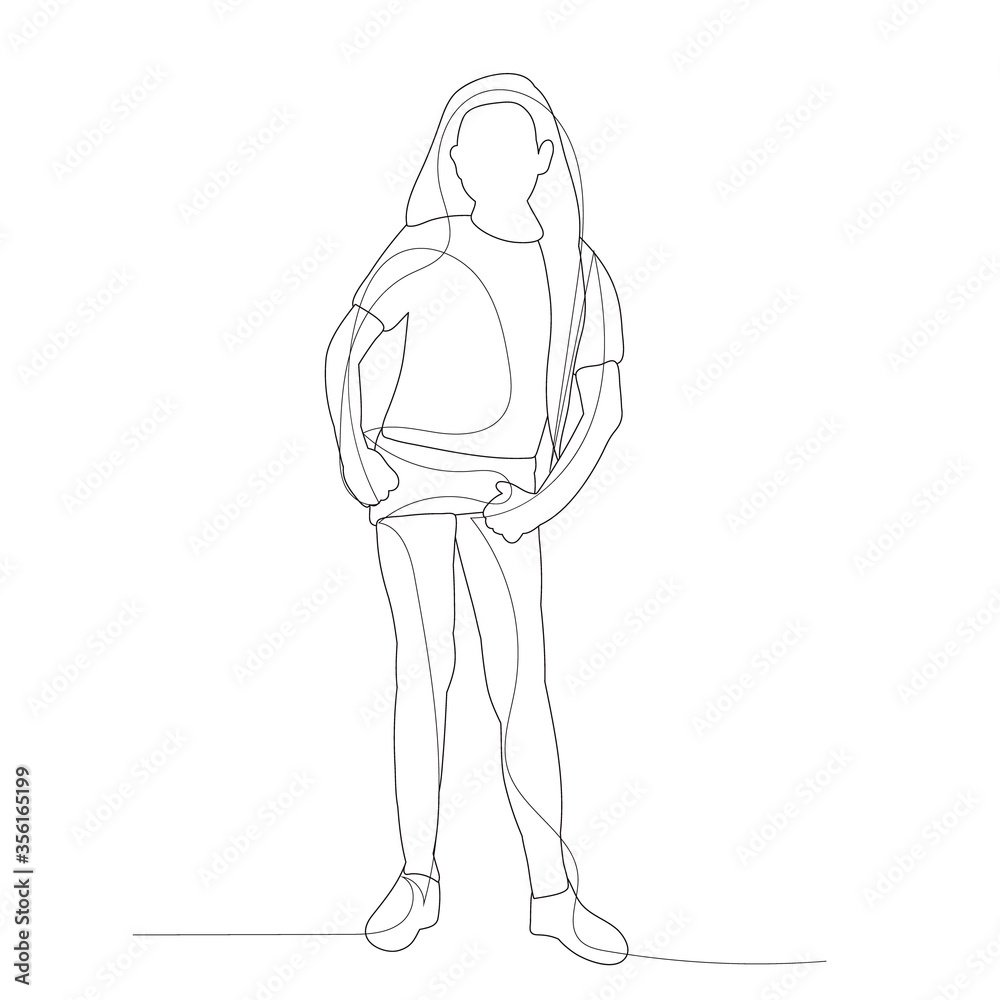 white background, line drawing of a little girl white background, line drawing of a little girl