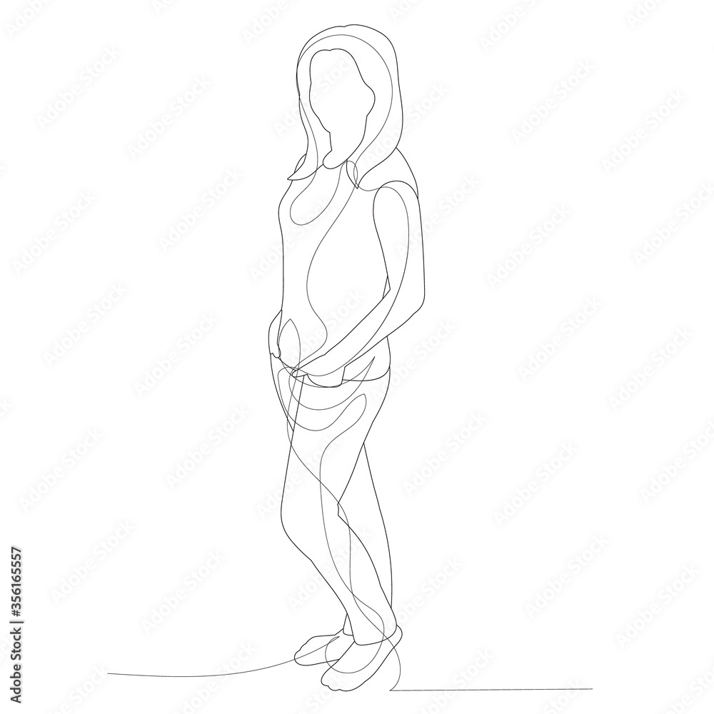 line drawing of a child girl line drawing of a child girl