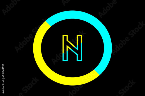 Capital letter N vector image