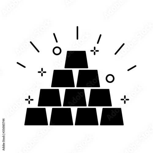 Gold Vector icon. bank illustration sign. bullion symbol. business logo.