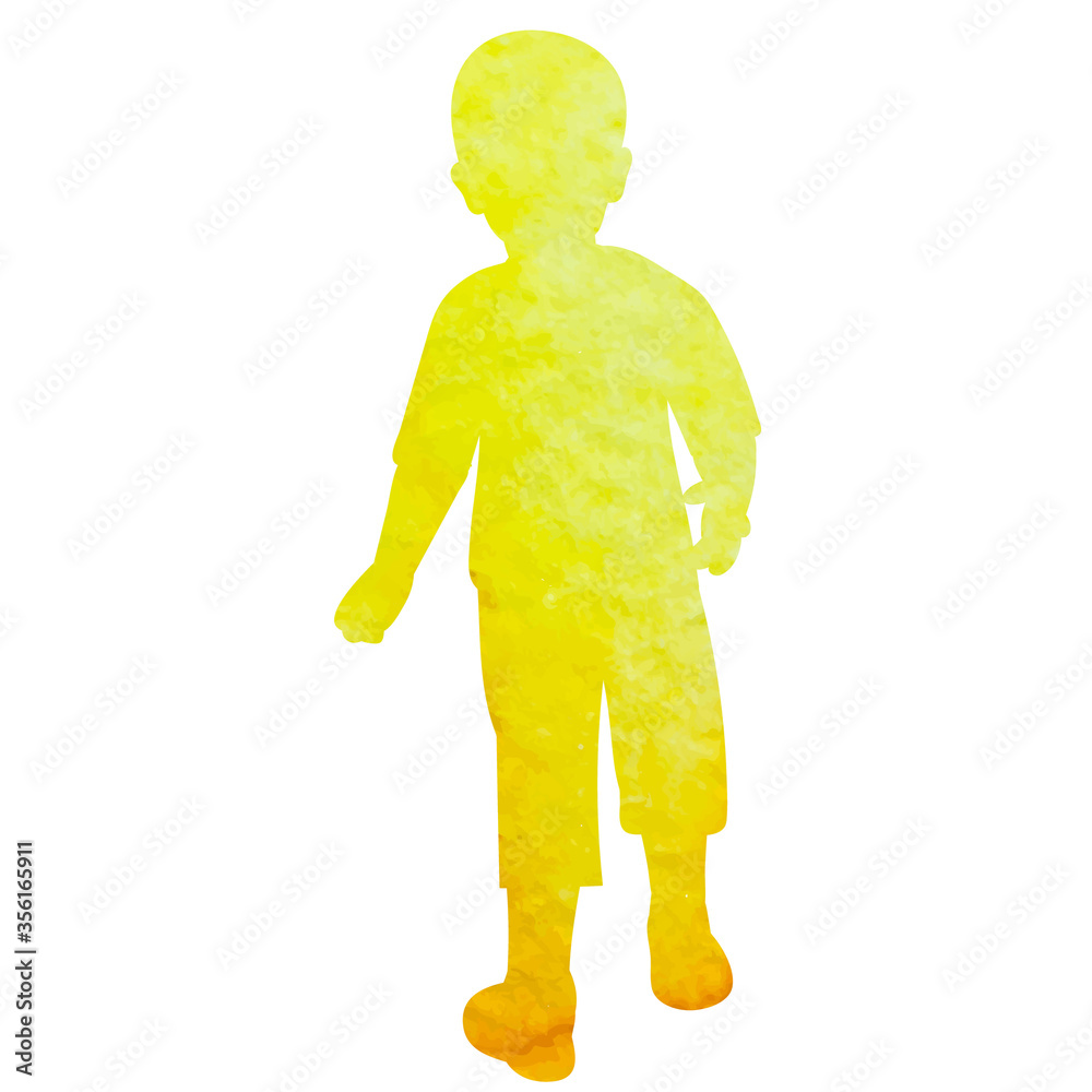 white background, watercolor silhouette of a child white background, watercolor silhouette of a child