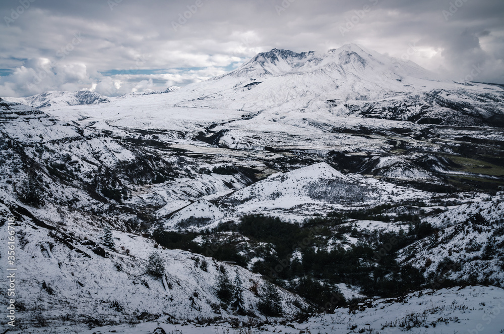 Mount St. Helens during late fall.