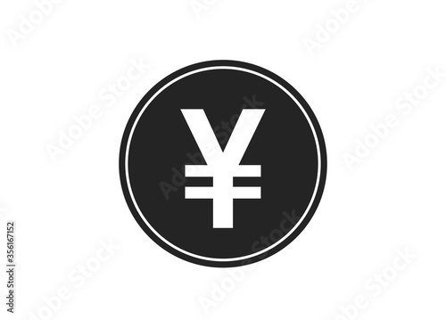 japanese yen coin icon. isolated vector money symbol