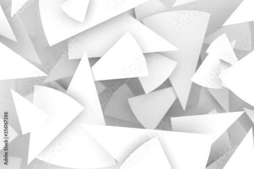 black and white triangles abstract blurred background 3d illustration
