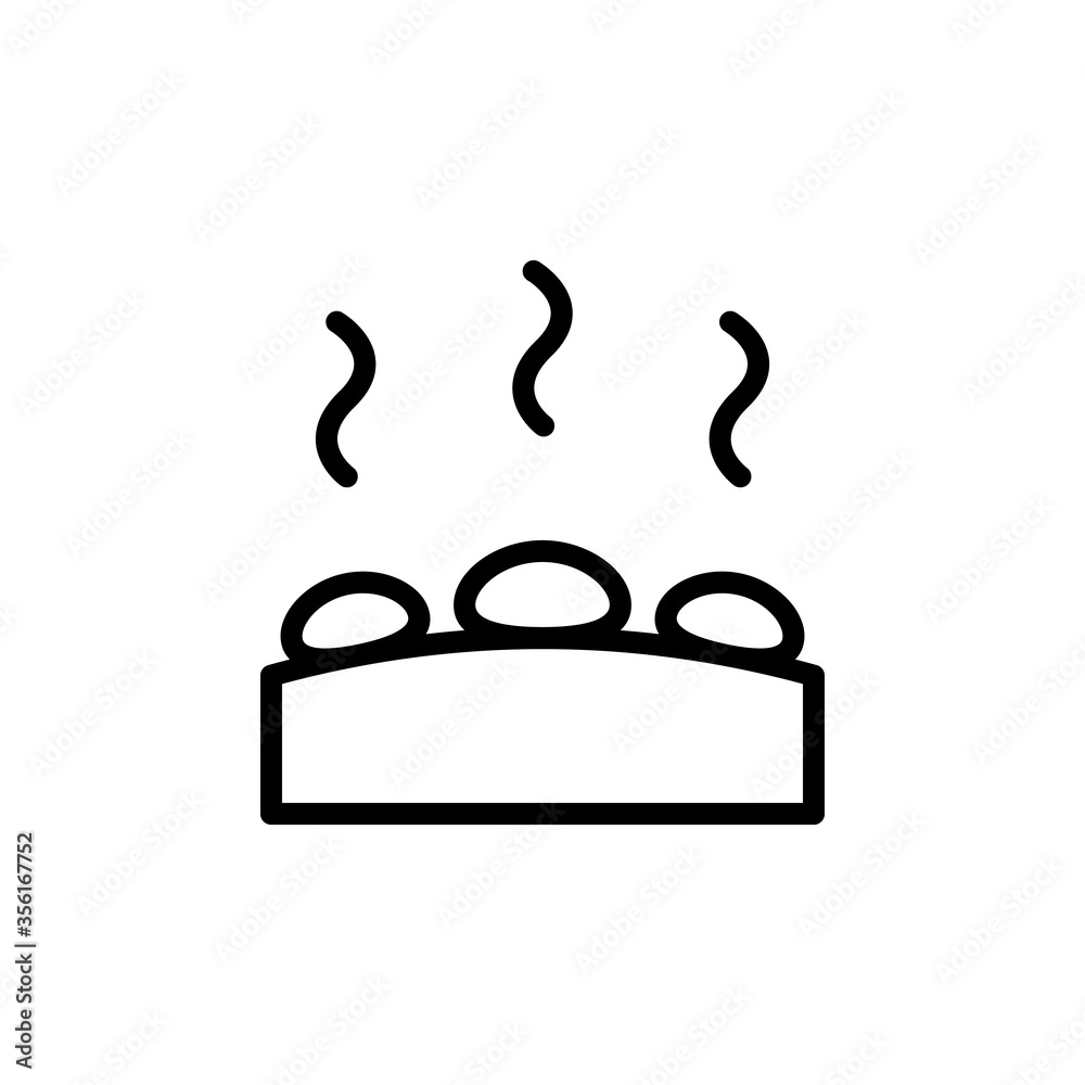 Massage stones hot icon. Simple line, outline vector elements of alternative medicine icons for ui and ux, website or mobile application Massage stones hot icon. Simple line, outline vector elements of alternative medicine icons for ui and ux, website or mobile application