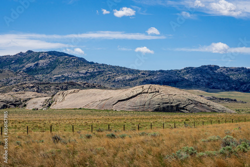 Independence Rock in Wyoming was a famous landmark on the Mormon and Oregon pioneer trail