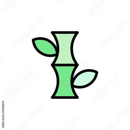 Bamboo botanical nature icon. Simple color with outline vector elements of alternative medicine icons for ui and ux, website or mobile application