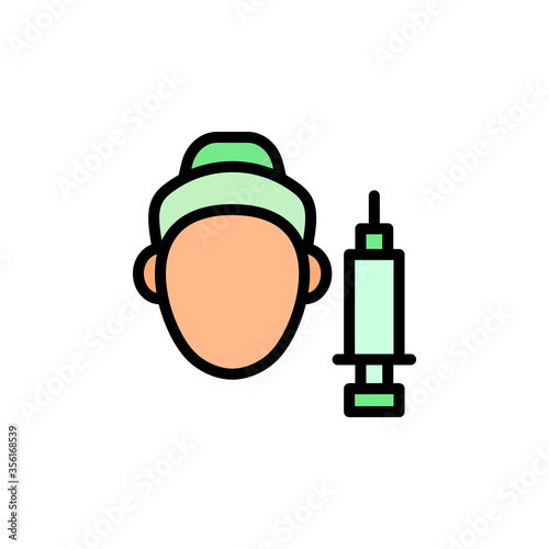 Mesotherapy woman face icon. Simple color with outline vector elements of alternative medicine icons for ui and ux, website or mobile application