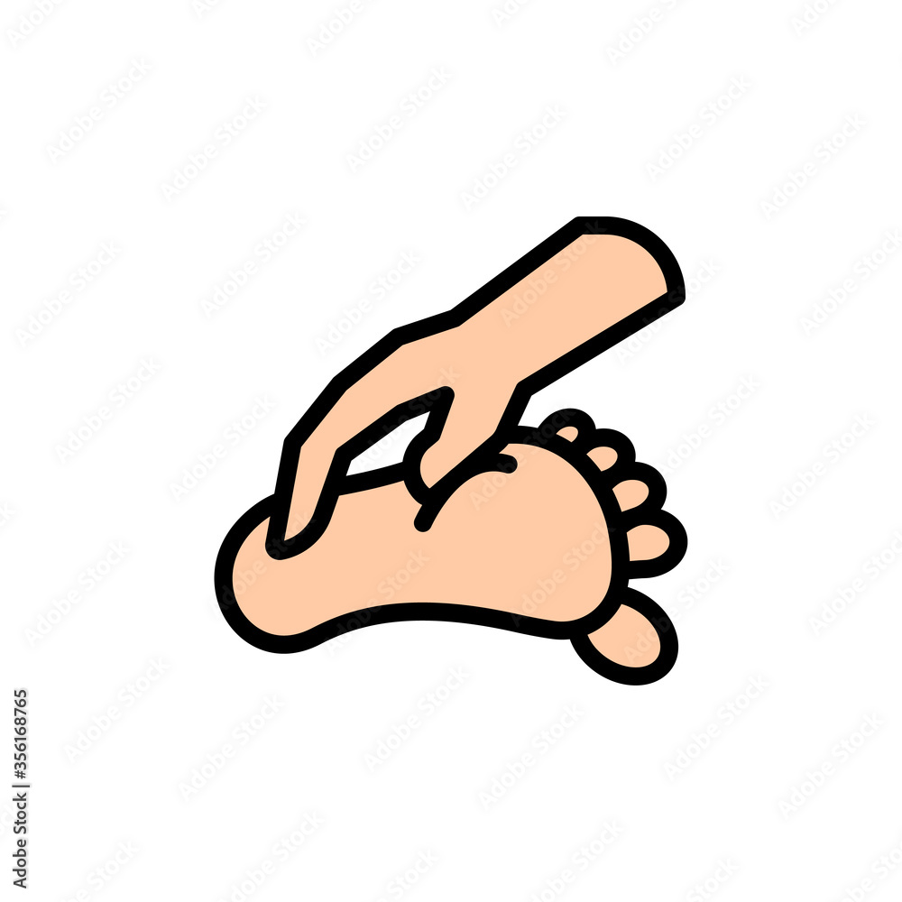 Reflexology hand toe icon. Simple color with outline vector elements of alternative medicine icons for ui and ux, website or mobile application