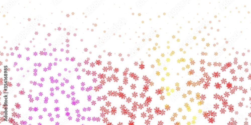 Light pink, yellow vector background with random forms.