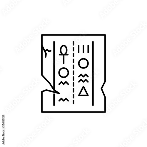 papyrus, hieroglyphs icon. Simple line, outline vector elements of archeology for ui and ux, website or mobile application