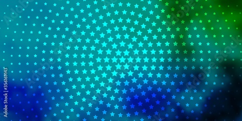 Light Blue, Green vector template with neon stars. Colorful illustration in abstract style with gradient stars. Theme for cell phones. © Guskova