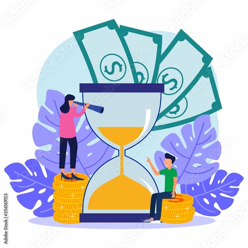 Time is money, business, and finance. Time management. Payment day, hour and money vector illustration-vector.