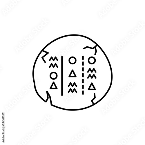 hieroglyphs, icon. Simple line, outline vector elements of archeology for ui and ux, website or mobile application