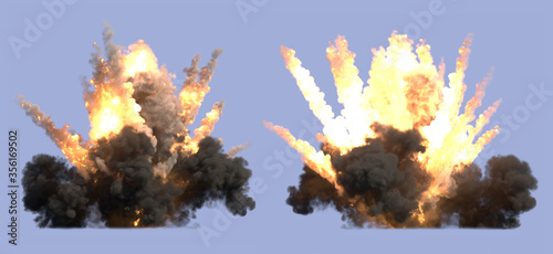 Fotografie, Tablou Explosion on blue background