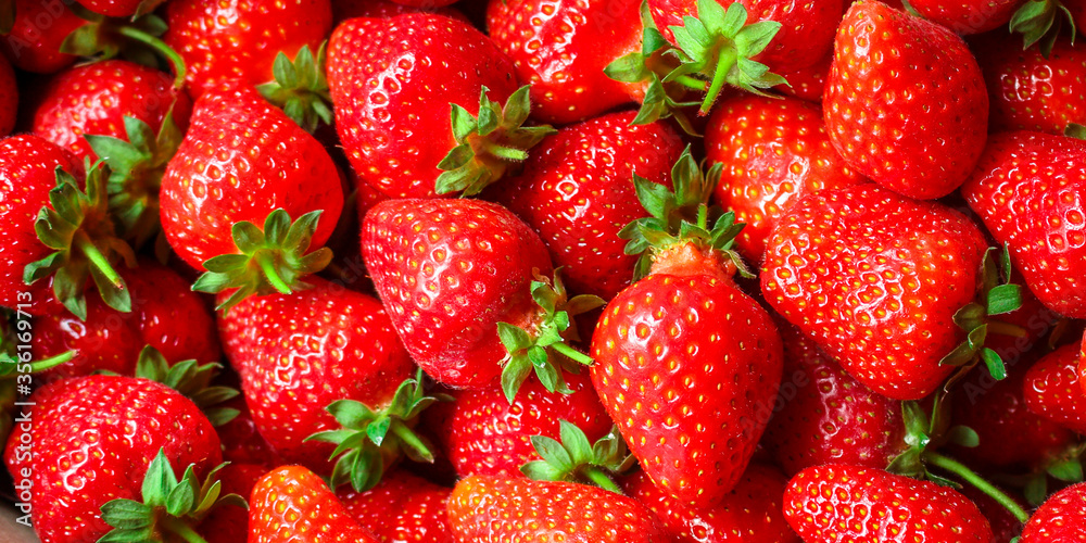 Strawberry ripe and juicy red berrie concept healthy eating. food background top view copy space for text Strawberry ripe and juicy red berrie concept healthy eating. food background top view copy space for text