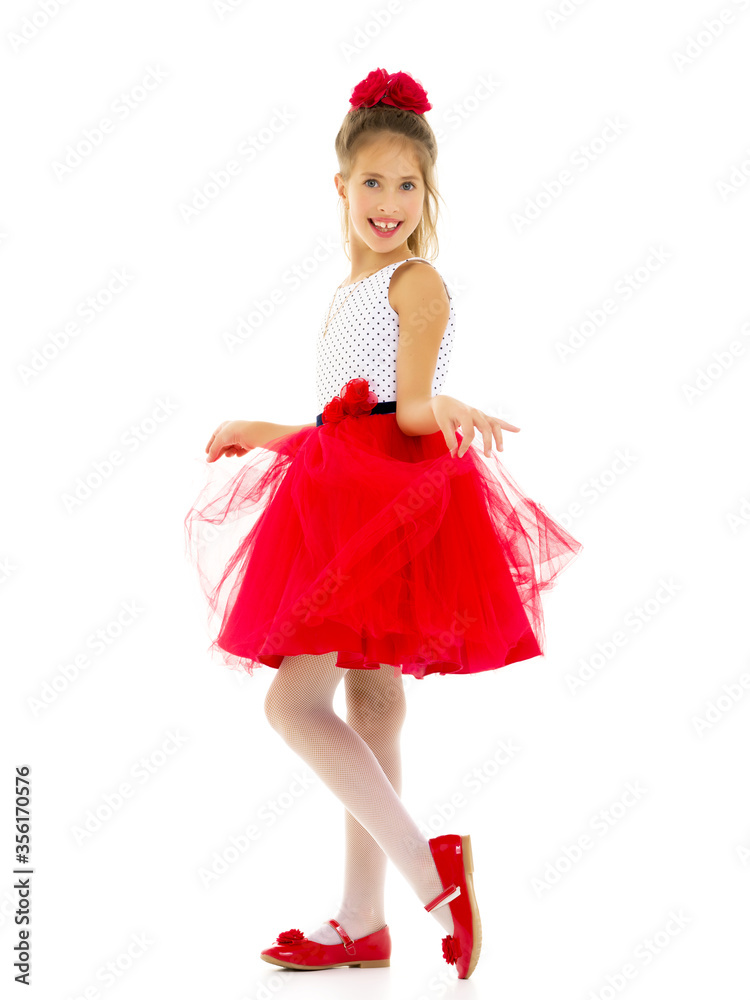 Cute little girl, full length studio portrait Cute little girl, full length studio portrait