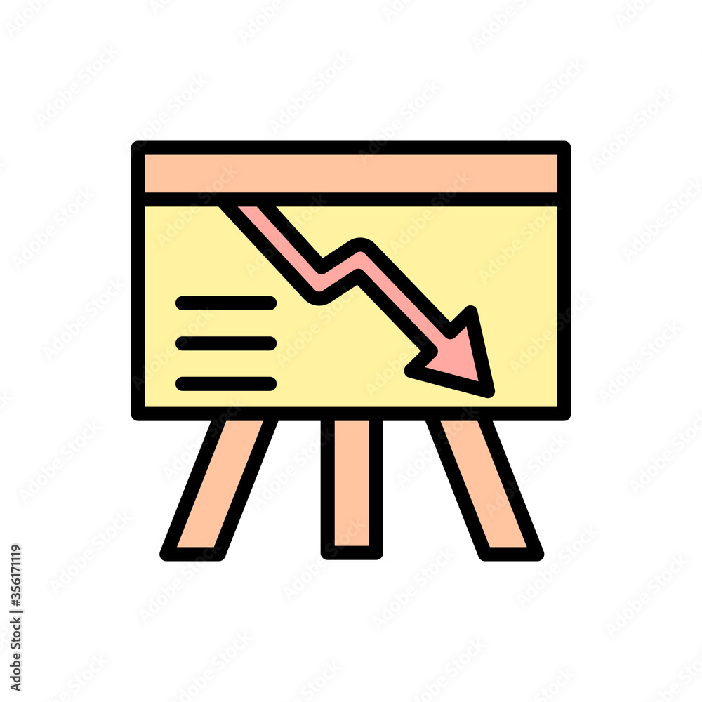 chat arrow down icon. Simple color with outline vector elements of bankruptcy icons for ui and ux, website or mobile application