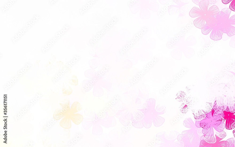 Light Pink, Yellow vector natural backdrop with flowers Light Pink, Yellow vector natural backdrop with flowers