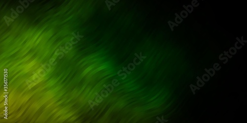 Dark Green, Yellow vector backdrop with circular arc. Colorful geometric sample with gradient curves. Template for cellphones.