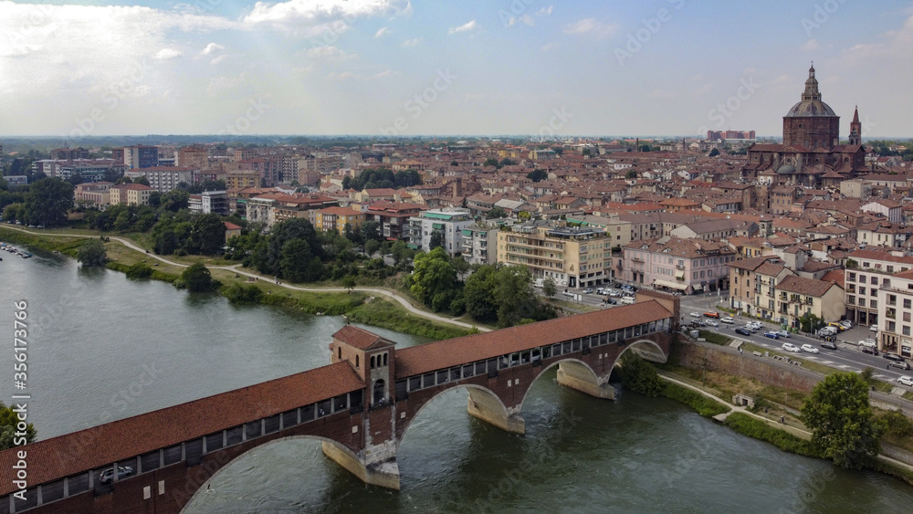 Classic view of Pavia, Italy,