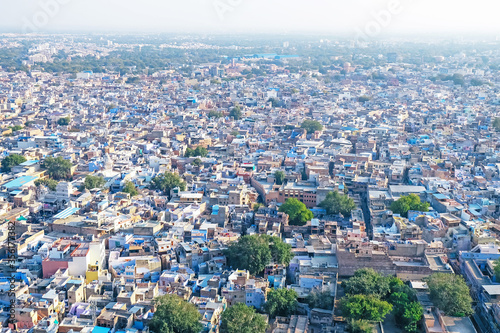 View of Jodhpur city town in Jodhpur, Rajasthan, India. The blue city is one of famous cities in Rajasthan state in India. © purplebear