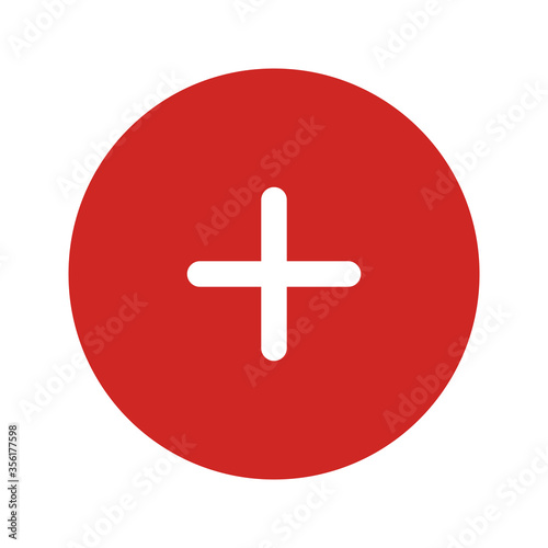 Add content vector icon. More options symbol for user interface app. Cross sign for website or mobile app. Minimal. Simple. First aid sign for print or multimedia platform. Plus icon. Button.