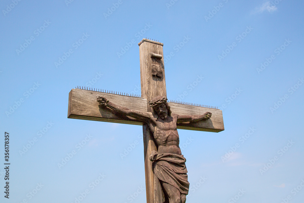 Cross of Calvery on the Holy Island of Caldey. The Cistercian monks of Caldey continue a tradition which began there in Celtic times. 