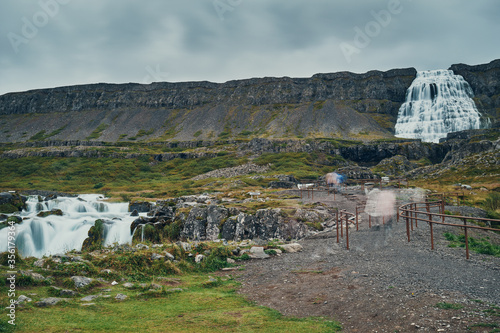 The waterfall Dynjandi. Iceland. Northern fjords.