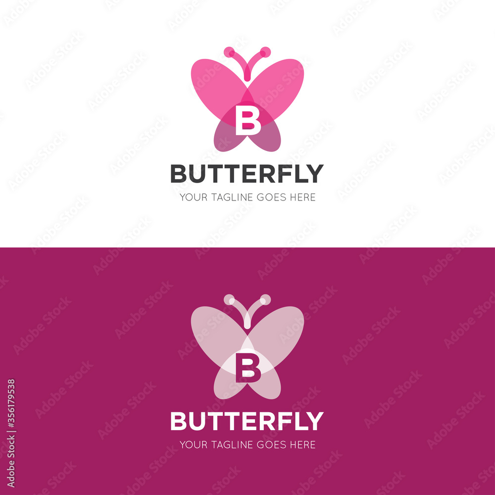 initial letter b butterfly logo and icon vector illustration design template initial letter b butterfly logo and icon vector illustration design template