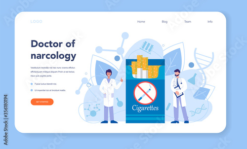 Narcologist web banner or landing page. Professional medical