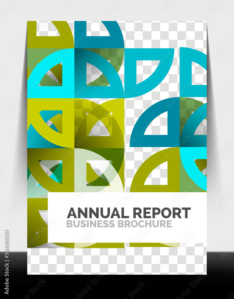 Obraz premium Business flyer annual report, circle and triangle shapes modern design