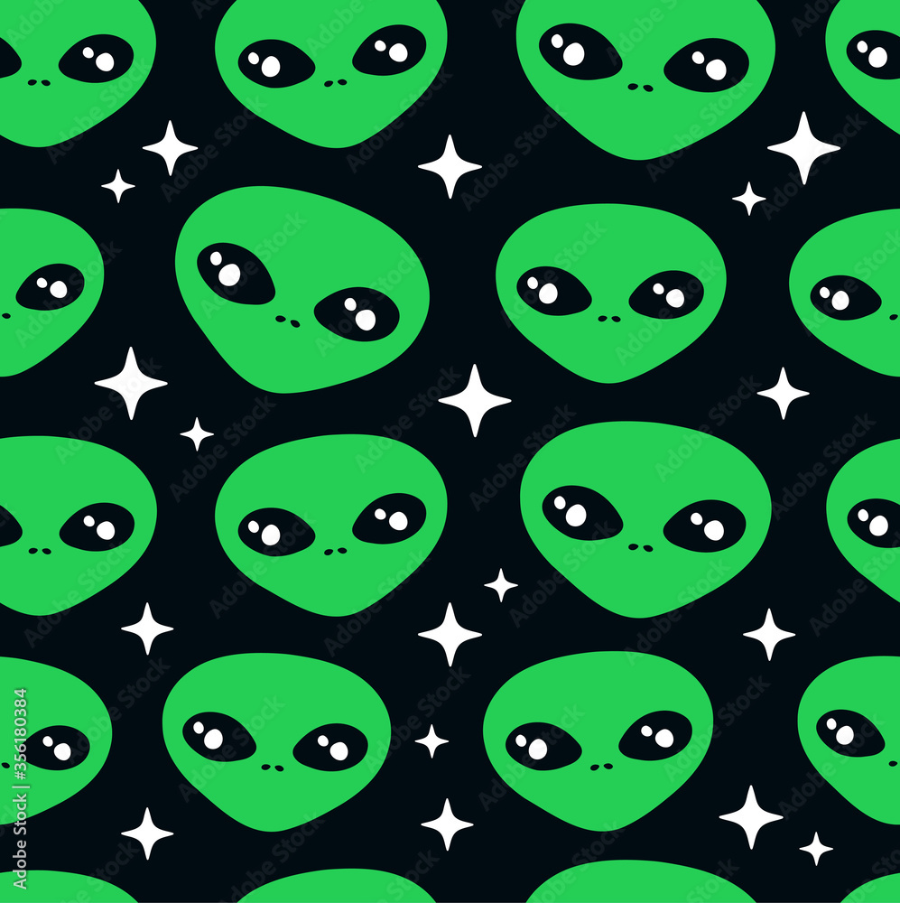 Alien ufo faces seamless pattern Alien ufo faces seamless pattern