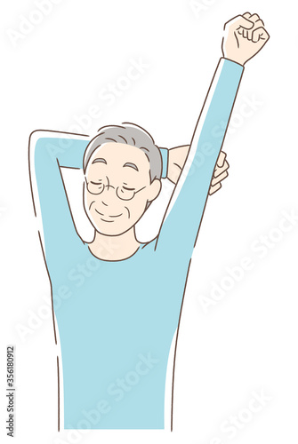 ストレッチする男性